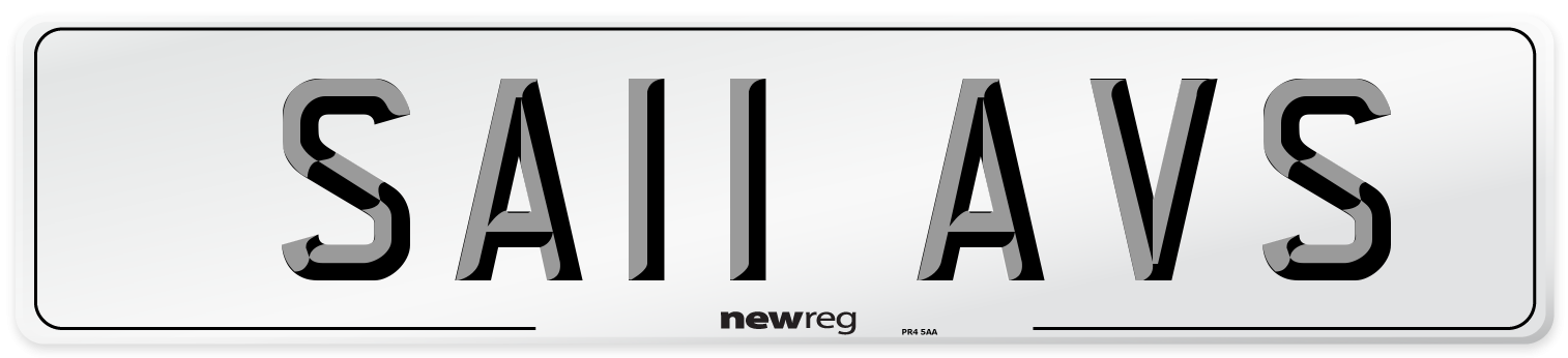 SA11 AVS Number Plate from New Reg